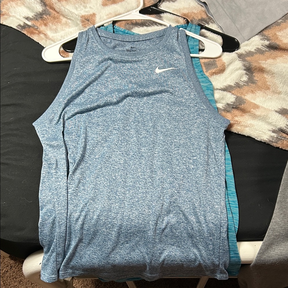 Nike Heather Blue Athletic Tank